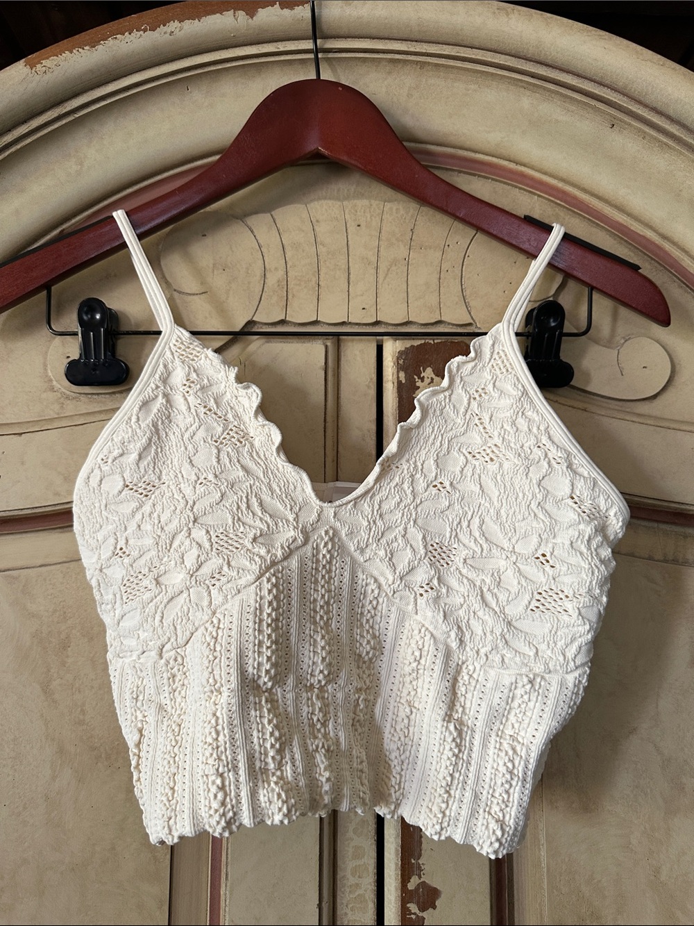 Nikibiki Pale Yellow Lace Textured Bralette One Size